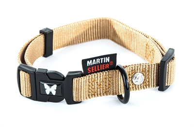 Martin sellier halsband nylon beige verstelbaar