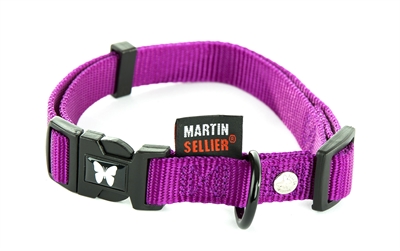 Martin sellier halsband nylon paars verstelbaar